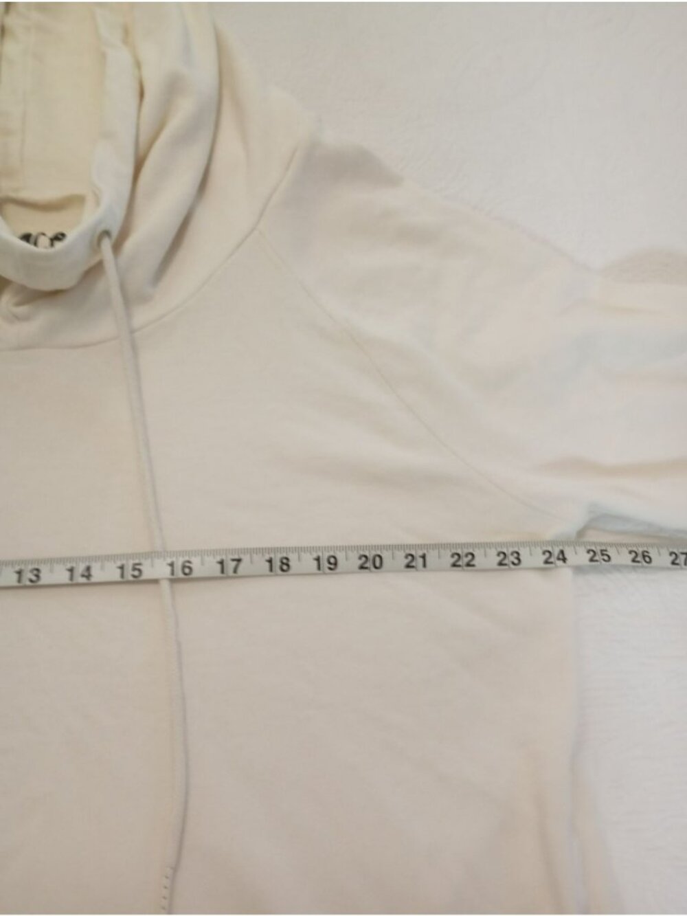 Peace Love World Womens Ivory Hoodie Size Large Cotton Blend Relaxed Fit - Picture 10 of 11